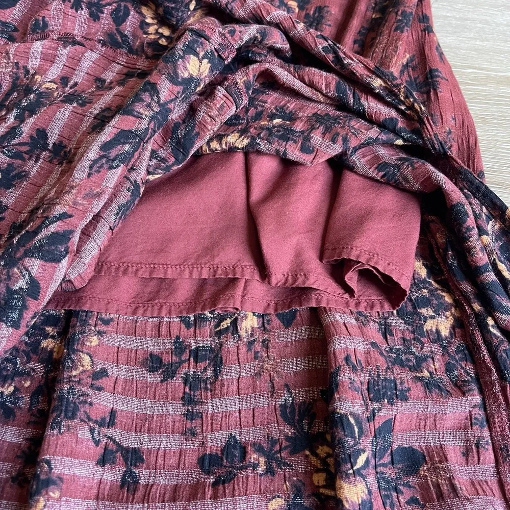 Free People SM Jaymes Midi Dress Smocked Vamp Romance Whimsy Grunge Fairy $168 - Picture 9 of 12